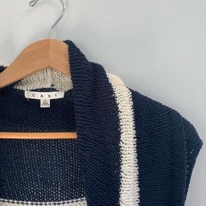 CAbi blue and white sweater top